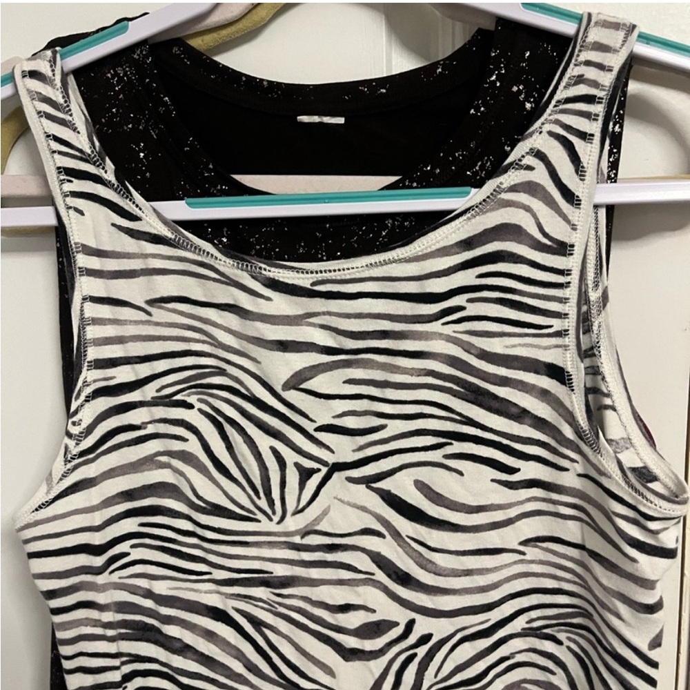 3 Piece Tank Bundle Womens Large Zebra Knit Athletic Summer Tops Y2K Rue21 Loft